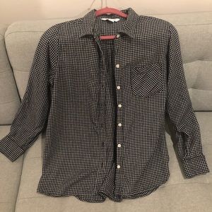 Old Navy black plaid classic shirt for women